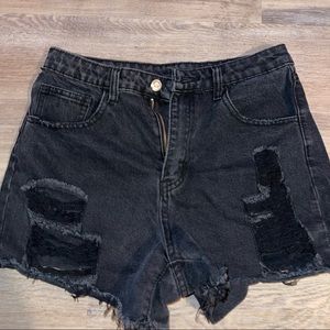 Medium black jean shorts